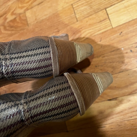 FENDI PLAID LONG COWBOY BOOTS WESTERN - Picture 10 of 16